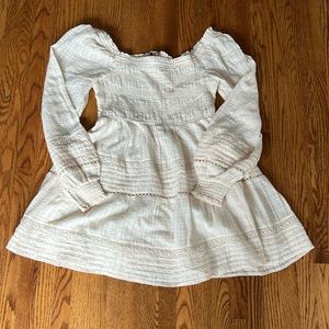 Long sleeve smocked mini dress